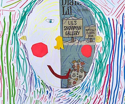 Molly L., "Fun with Lines and Comics," cut paper and marker, 12 x 9 in., C D Creative Studio, Art Educator: Cynthia Delahunt.