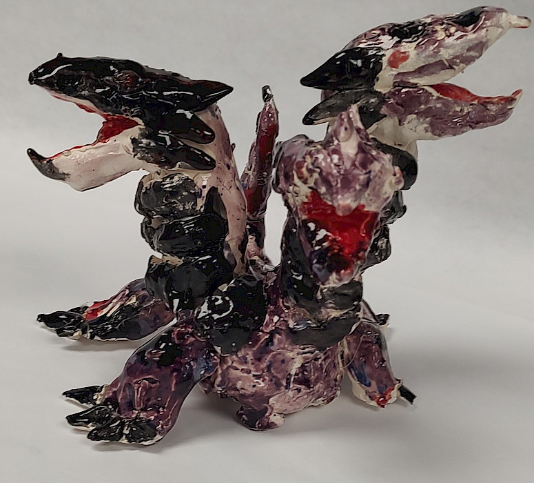 Honorable Mention: Tara S., "Cleo the Hydra," ceramic, 6 x 5.5 in., William Traditional Magnet Elementary, Art Educator: Benita Robinson.