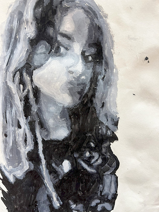 Honorable Mention: Zaibree M., "Blink," acrylic, 12 x 9 in., Highland Middle School, Art Educator: Michale Riggs.