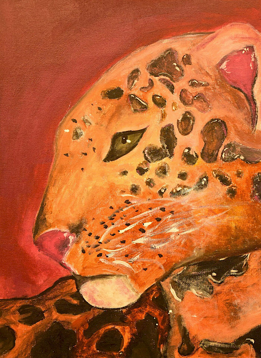 Amina S., "Into the Wild," acrylic, 11 x 14 in., Episcopal Collegiate School, Art Educator: Sarah Higgins.