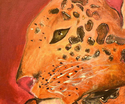 Amina S., "Into the Wild," acrylic, 11 x 14 in., Episcopal Collegiate School, Art Educator: Sarah Higgins.