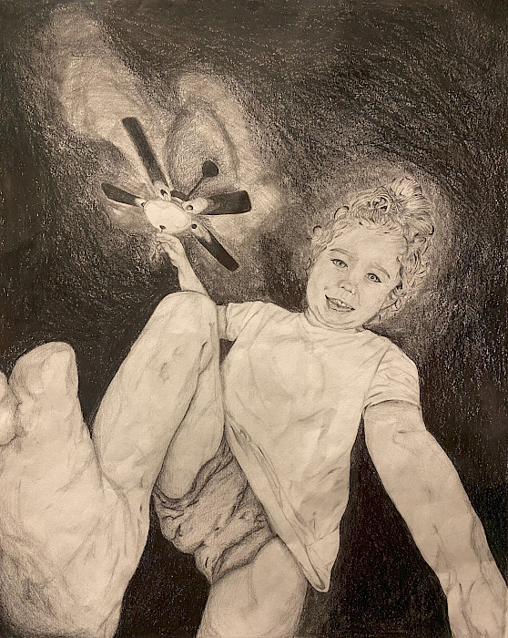 Honorable Mention: Mel N., "Fee Fi Fo Fum," graphite, 20 x 16 in., Washington Junior High School, Art Educator: Jenn Tatum.