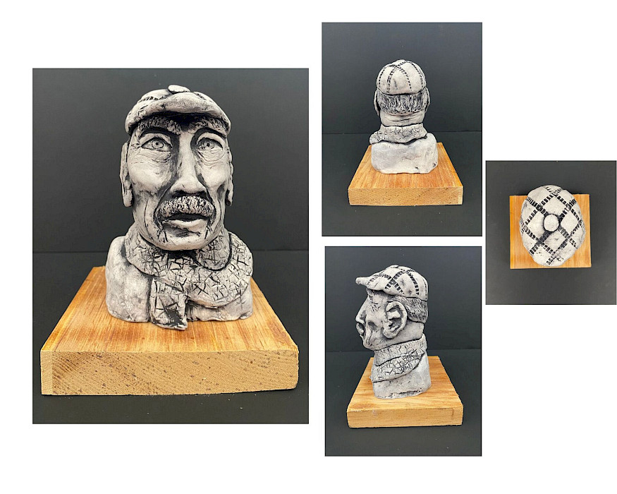 Best in Class: Jackson L., "Ernie," ceramic, 7 x 4 x 4 in., The Anthony School, Art Educator: Graeme Ellzey.