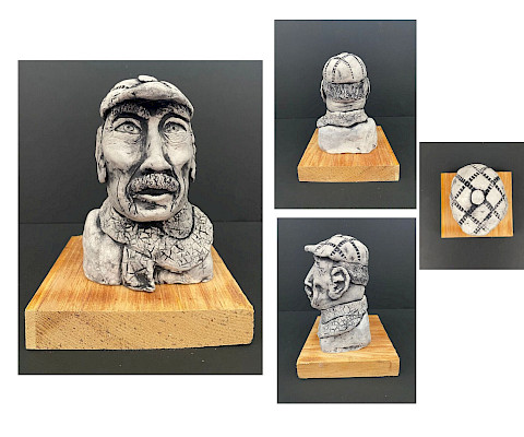 Best in Class: Jackson L., "Ernie," ceramic, 7 x 4 x 4 in., The Anthony School, Art Educator: Graeme Ellzey.
