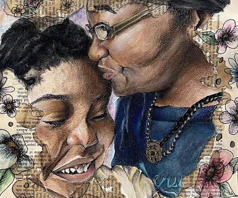 Achievement in Painting: Ciara G., "My Hero," mixed media, 13 x 10 in., El Dorado High School, Art Educator: Katie Harwell.