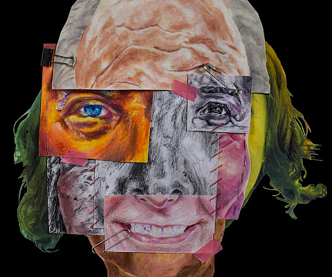 Sarah R., "Reconnected," mixed media, 26 x 18 x 1 in., North Little Rock High School, Art Educator: Tonya Wentzel.