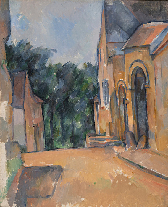 Paul Cézanne (Aix-en-Provence, France, 1839 - 1906, Aix-en-Provence, France), "Ferme à Montgeroult (Farm at Montgeroult)," 1898, oil on canvas, 24 5/8 × 20 1/4 in., On loan from the Jackson T. Stephens Charitable Trust for Art. Photography by Edward C. Robison III.