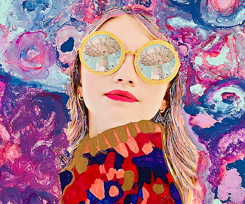 Harper I., "Self-Portrait," mixed media, 11 x 14 in., Maumelle Charter Elementary, Art Educator: Hether Embrey.