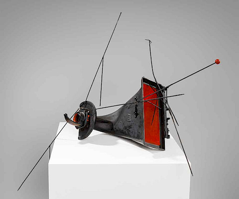 Esphyr Slobodkina (Chelyabinsk, Russia, 1908 – 2002, Glen Head, New York), "Escape No. 1," 1960, mixed media construction, 39 x 20 x 39 in., Courtesy of Slobodkina Foundation. Photography by Edward C. Robison III.